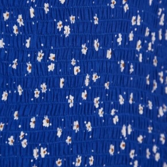 Faithfull the Brand Del Mar Mini Dress in Cobalt Betina Floral Size 2 - Picture 3 of 13